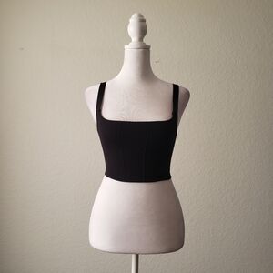 Super cute ribbed forever21 black bralette/crop top